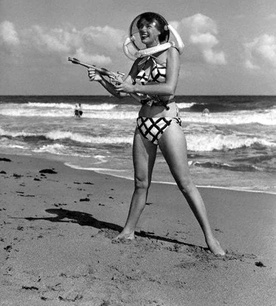 Model in Space Helmet and Bikini, 1952