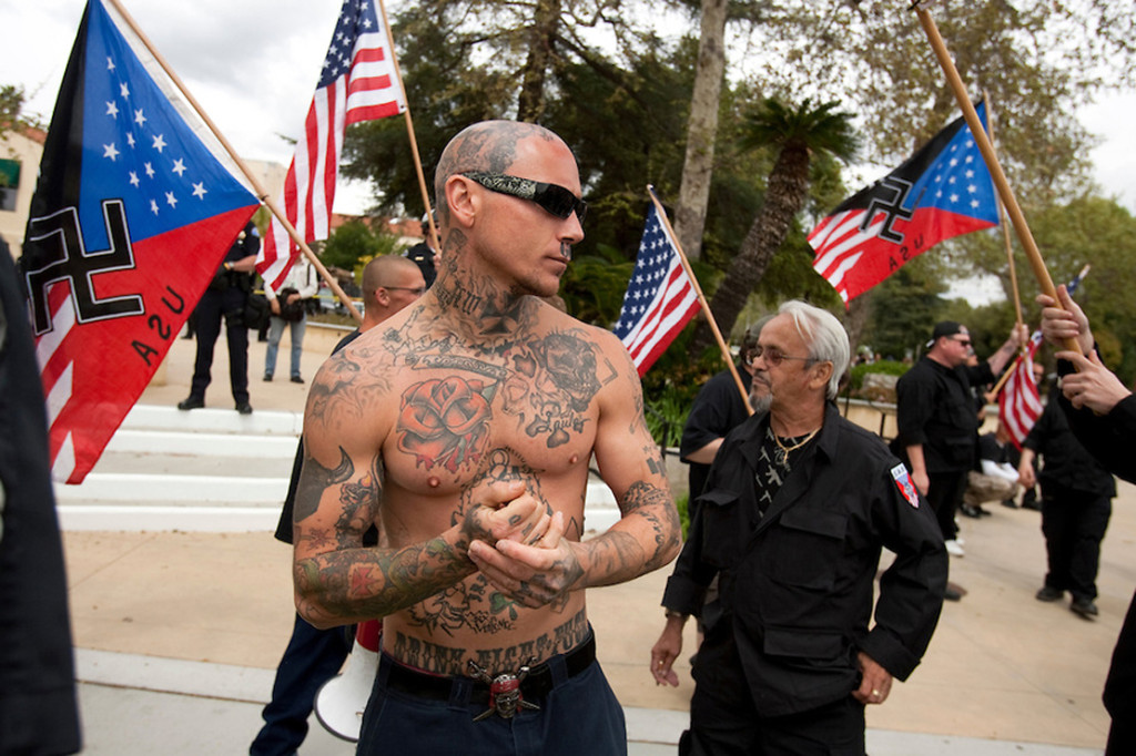 National Socialist Movement, a Neo Nazi group, holds a rally.