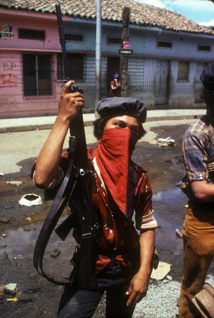 Sandinista fighters on the Streets of Jinotega