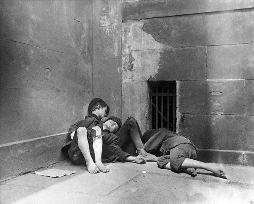 Homeless Boys Sleeping Outside Church