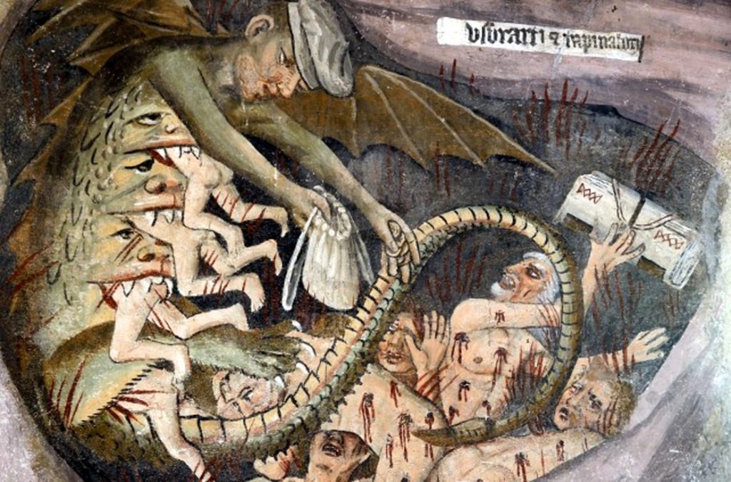 Usurers or Bankers in Hell Fresco (1492-1530) Notre Dame des Fon