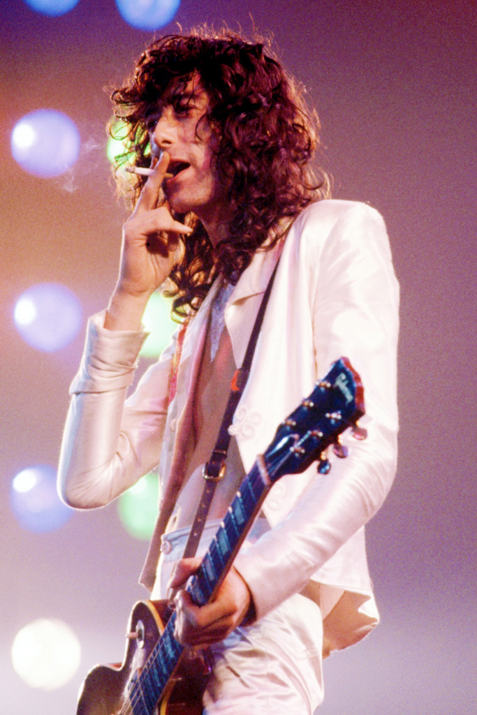 Jimmy Page Smokes While Playing Guitar