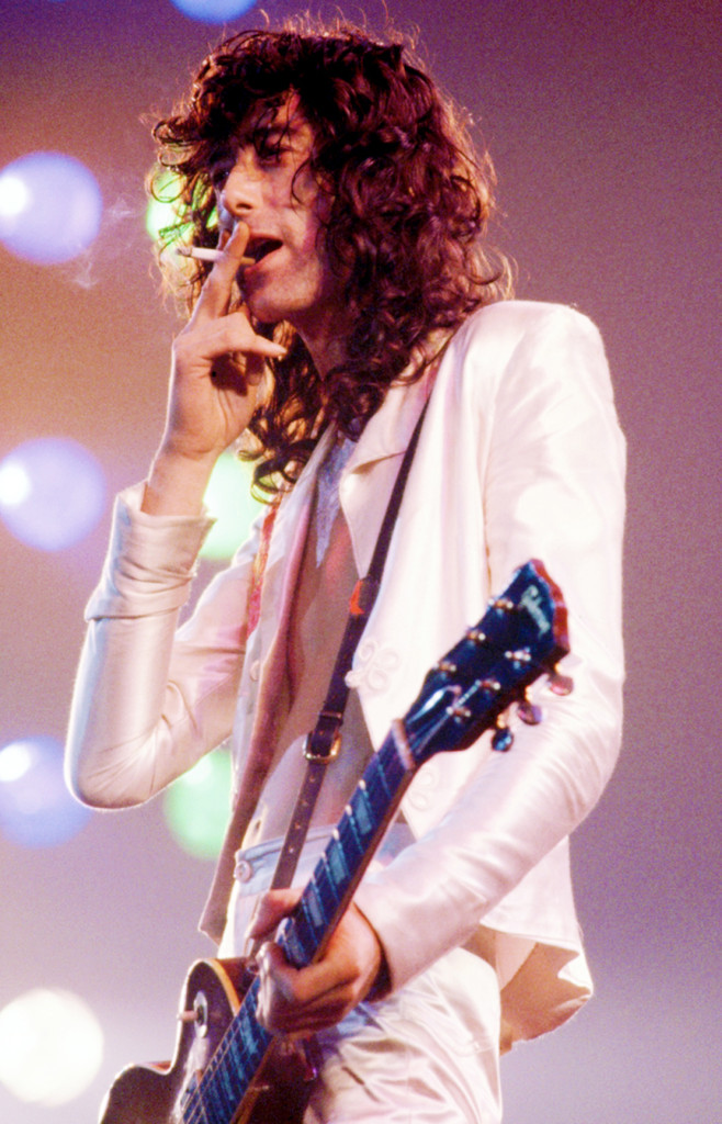 Jimmy Page Smokes While Playing Guitar