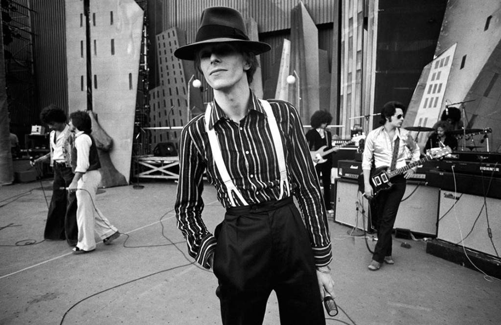English singer, musician and actor David Bowie backstage during his Diamond Dog tour in Los Angeles, circa 1974.
