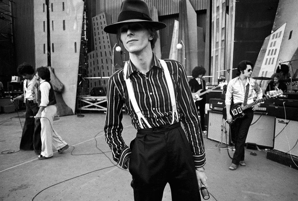 English singer, musician and actor David Bowie backstage during his Diamond Dog tour in Los Angeles, circa 1974.
