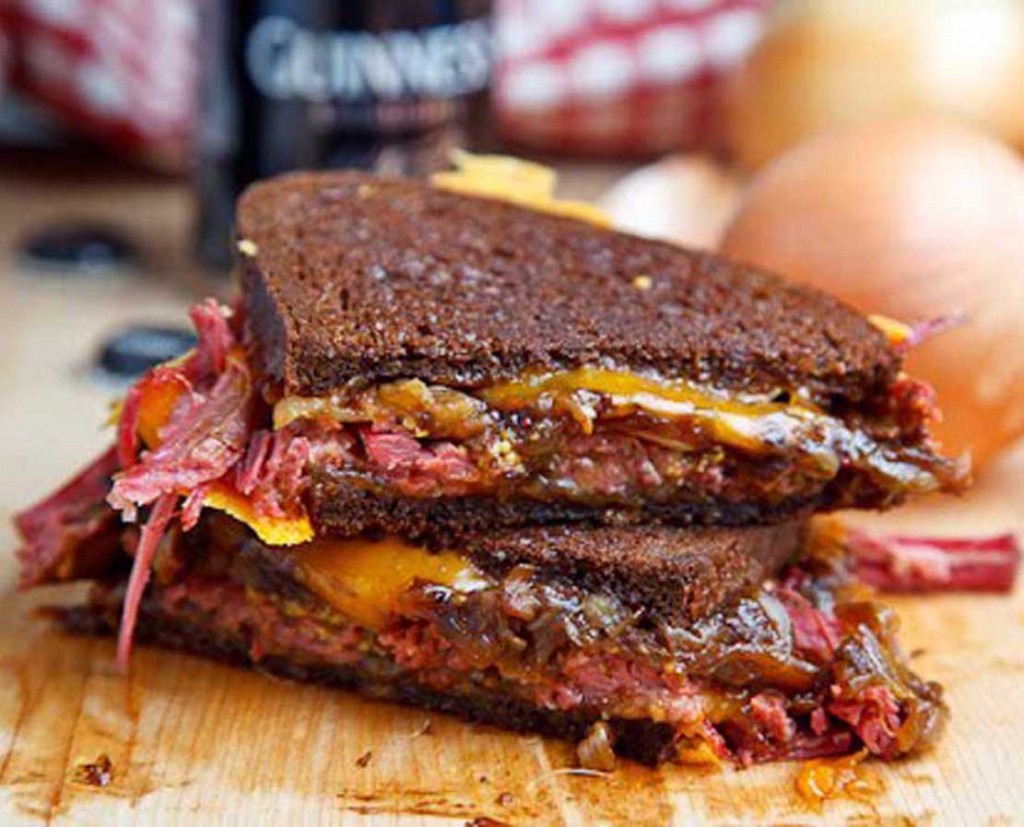 Corned Beef Sandwich with Guinness Caramelized Onions and Grainy Mustard 500 8141