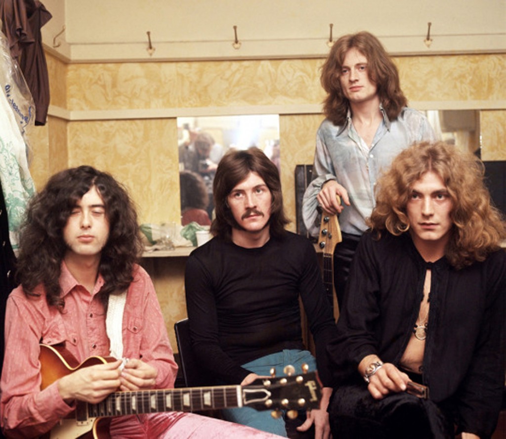 Picture By: Chris Walter / Photofeatures / Renta/Photoshot Shows: Portrait of British rock band Led Zeppelin (John Paul Jones, Robert Plant, John Bonham and Jimmy Page) photographed backstage at the Lyceum in 1969. Job: 60178